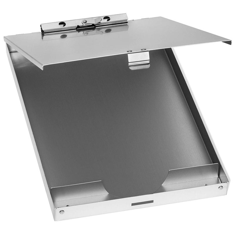 Blue Summit Supplies Aluminum Storage Clipboard, 1 Compartment, Clip for Letter Paper, Great for Office, Jobsite or Classroom - Image 1